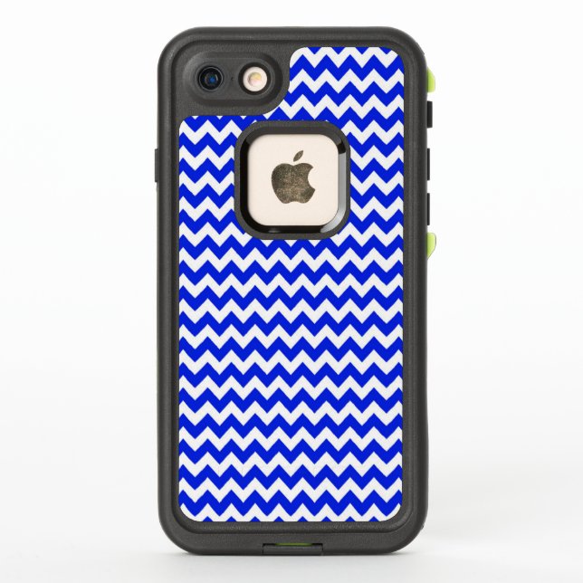 Bright Blue and White Chevron LifeProof iPhone Case (Back)