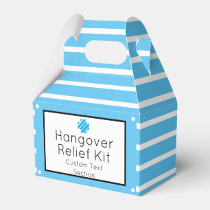 Bright Blue and White Hangover Relief Kit Favour Box