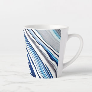 Bright Blue and White Marble Veins Variation Mug