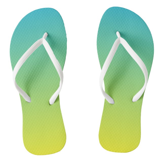 Bright Blue and Yellow Gradient Thongs (Footbed)