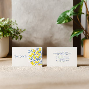 Bright blue and yellow lemon vines the details enclosure card