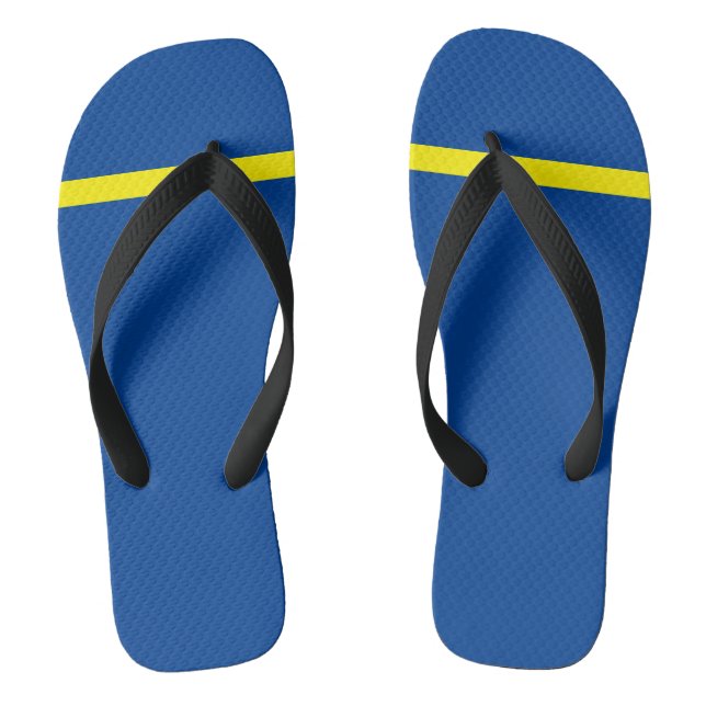 Bright Blue and Yellow  Thongs (Footbed)