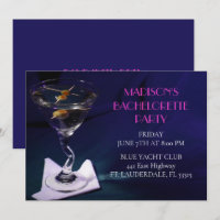 Bright Blue Bachelorette Martini Bridal Party