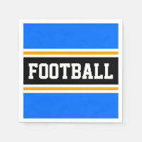 Bright Blue Black White Yellow FOOTBALL Stripes