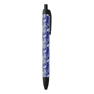 Bright Blue Camouflage Sparkle Camo Lovers Army Black Ink Pen