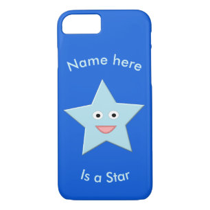 Bright Blue Celebration Star Custom iPhone Case