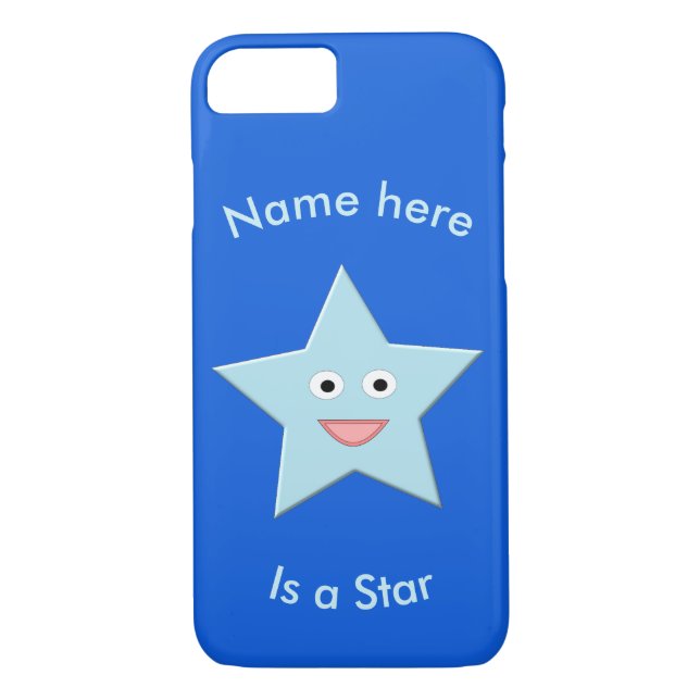 Bright Blue Celebration Star Custom iPhone Case (Back)
