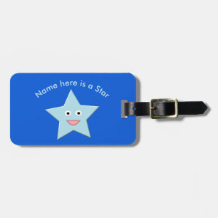 Bright Blue Celebration Star Custom Luggage Tag