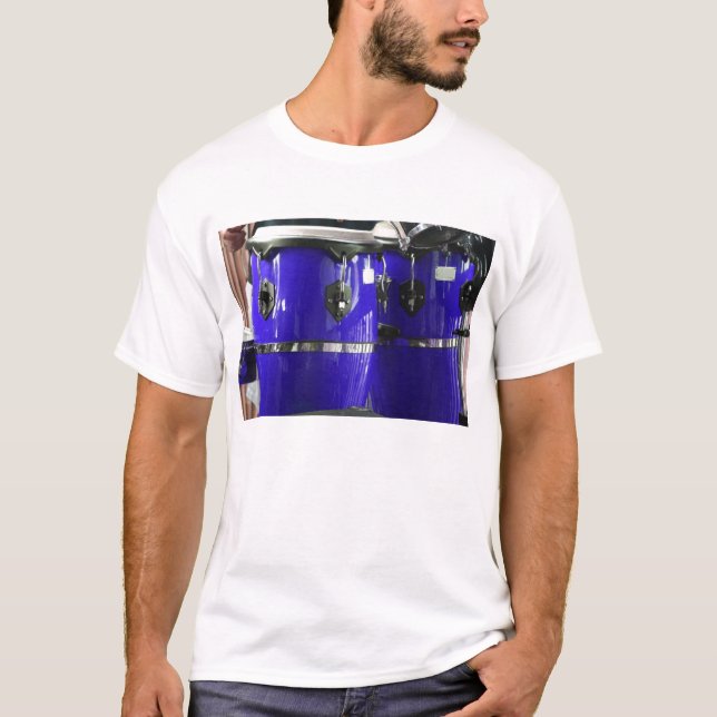 Bright blue conga drums photo T-Shirt (Front)