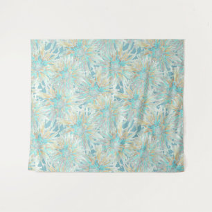 Bright blue dahlias. tapestry