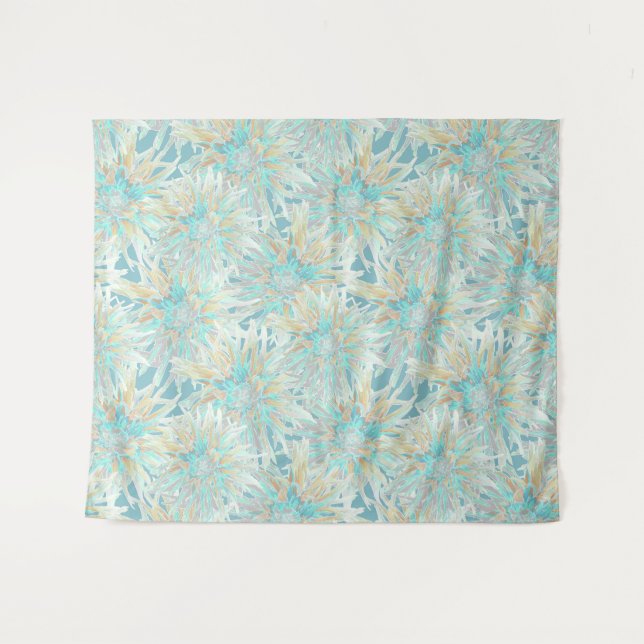 Bright blue dahlias. tapestry (Front (Horizontal))