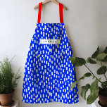 Bright Blue Dashing Apron<br><div class="desc">Bright and cheerful, this vibrant coloured apron features hand-drawn dashes for a playful pattern year round. Personalise with your own name or give as a practical and thoughtful gift!</div>