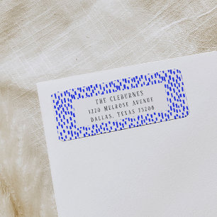 Bright Blue Dashing Return Address Label