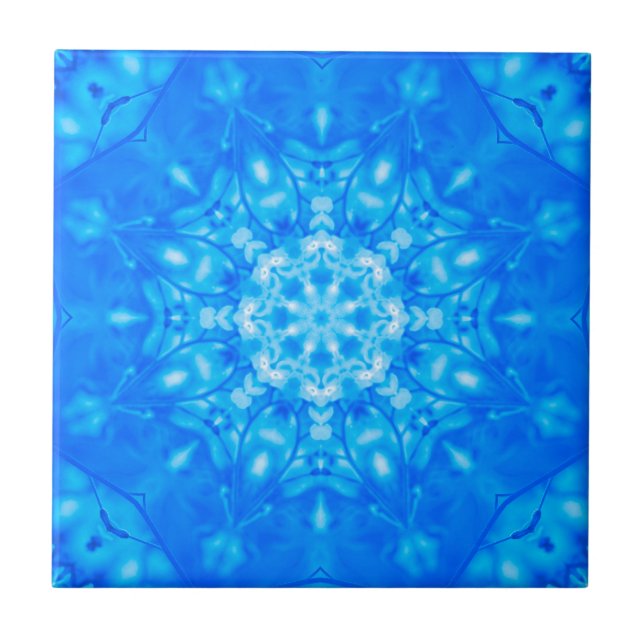 Bright Blue Eye-Catching Backsplash Pattern  Ceramic Tile (Front)