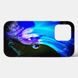 Bright Blue Flower W/Water Drop iPhone 5 Case