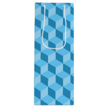 BRIGHT BLUE GEOMETRIC CUBE PATTERNS