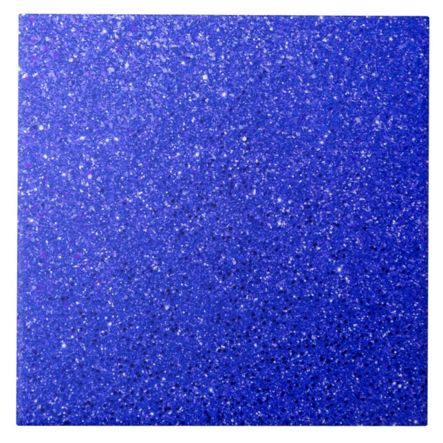 Bright Blue Glitter Ceramic Tile (Front)