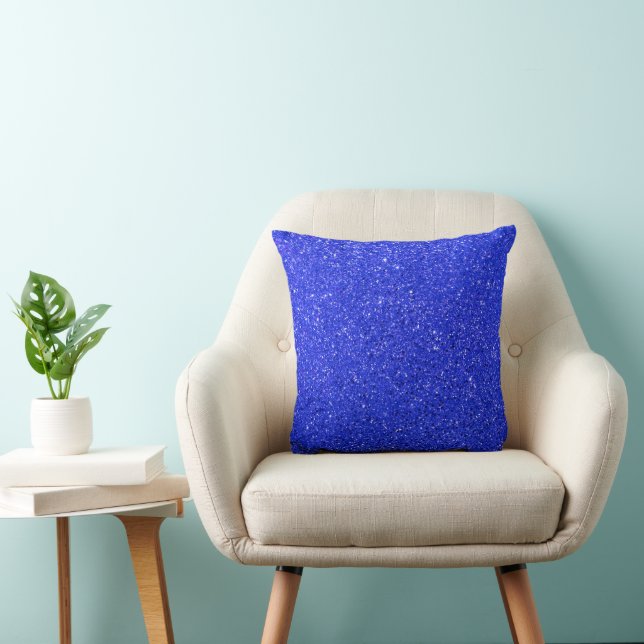 Bright Blue Glitter Cushion (Chair)