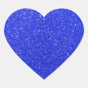 Bright Blue Glitter Heart Sticker