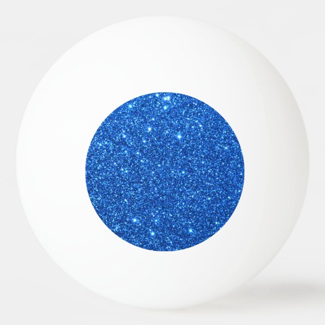 Bright Blue Glitter Sparkles Ping Pong Ball (Front)