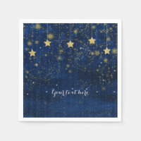 Bright Blue Gold Starry Celestial Whimsical Party