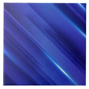 Bright blue gradient stripes pattern ceramic tile