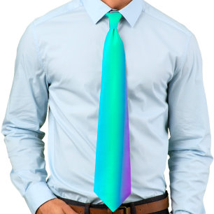 Bright Blue, Green And Violet PurpleGradient Ombre Tie