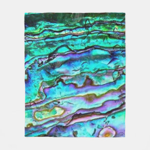 Bright Blue Green Paua Abalone Shell Blanket