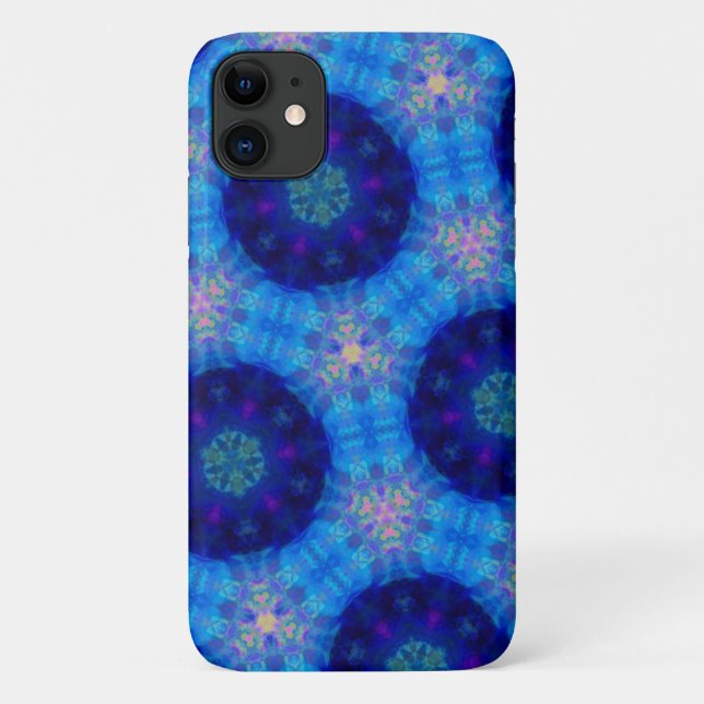 Bright Blue Hexagon Kaleidoscope Pattern Case-Mate Case-Mate iPhone Case (Back)