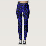 Bright Blue Leopard Animal Skin Print Leggings<br><div class="desc">Leggings. Be the talk of your friends with this stylish bright blue leopard animal pattern print casual wear custom designer pants or be ready for some physical action in your yoga class, fitness exercise class or just running in a comfy style. ⭐ 99% of my designs in my store are...</div>