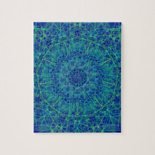 Bright blue mandala paisley puzzle