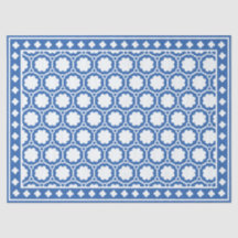 Bright Blue Modern Bone Inlay Decoupage Paper