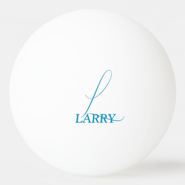 Bright Blue Monogrammed Ping Pong Ball (Front)