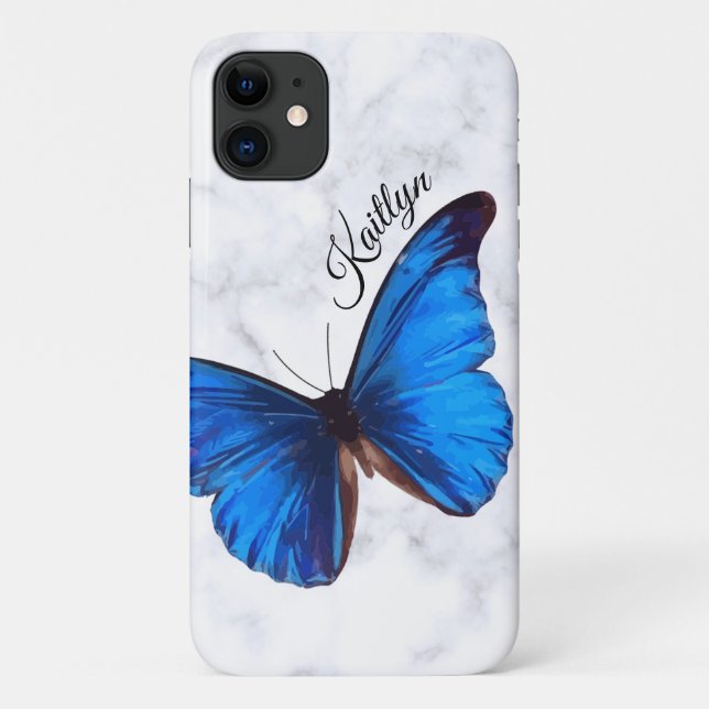 Bright Blue Morpho Butterfly | Custom Phone Case (Back)