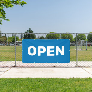 Bright Blue OPEN Banner