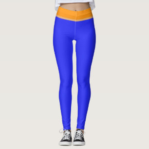 Bright Blue Orange Clay Leggings