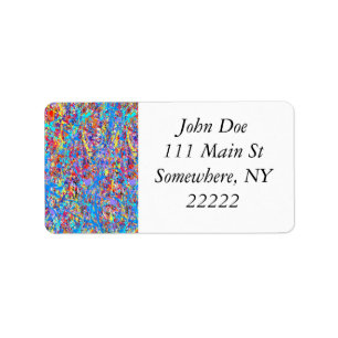 Bright Blue Paint Splatter Abstract Label
