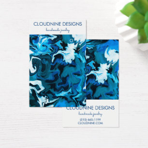 Bright Blue Paint Swirls Earring Necklace Jeweller