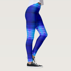 Bright blue patterned leggings