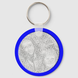 bright blue  photo frame key ring