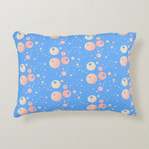 Bright blue pink dots pattern decorative cushion