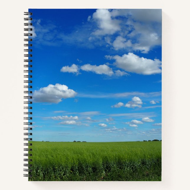 Bright Blue Prairie Sky Photo Spiral Notebook (Front)