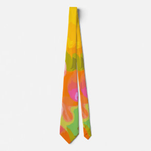 Bright Blue Red Abstract Paint   Bold Modern Tie