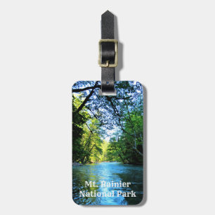Bright Blue River Under Green Trees in Washington Luggage Tag