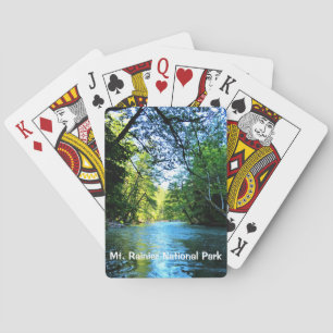 Bright Blue River Under Green Trees in Washington Playing Cards