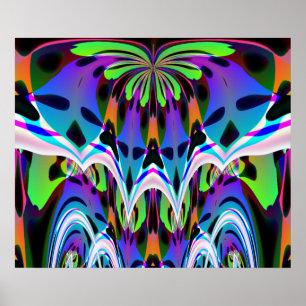 Bright Blue Ruffle Poster
