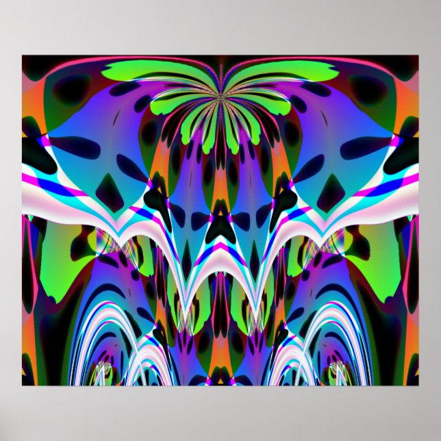 Bright Blue Ruffle Poster (Front)