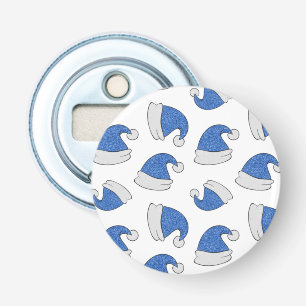 Bright Blue Santa Hat Merry Christmas Xmas Bottle Opener
