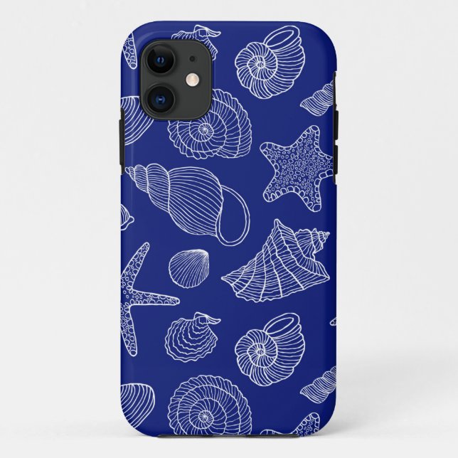 Bright Blue Shell Pattern Case-Mate iPhone Case (Back)
