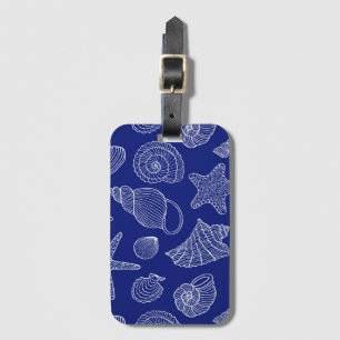 Bright Blue Shell Pattern Luggage Tag